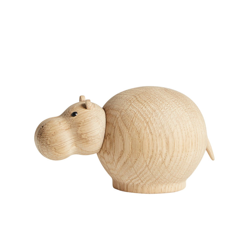 Hibo Hippopotamus - Oak - Woud Art + Objects - Mini - HORNE
