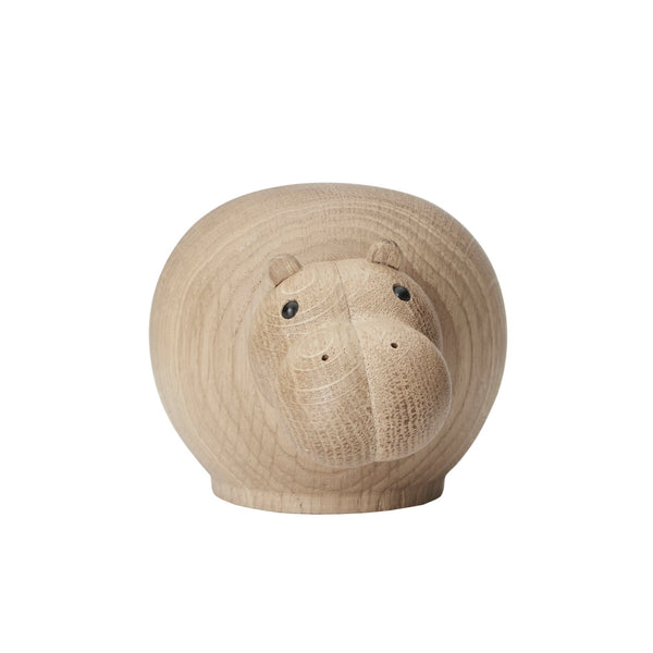 Hibo Hippopotamus - Oak - Woud Art + Objects - Small - HORNE