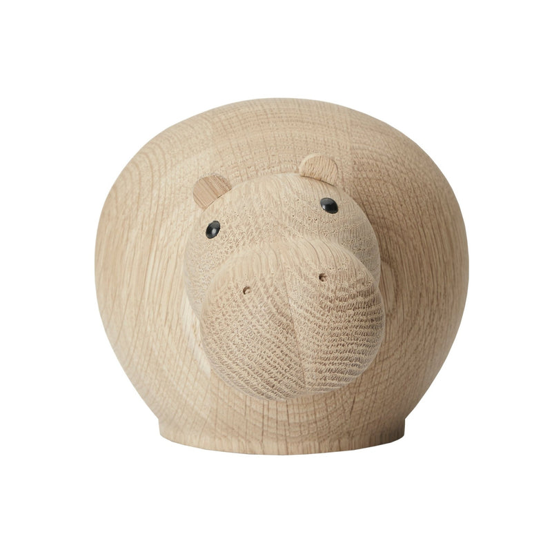 Hibo Hippopotamus - Oak - Woud Art + Objects - Mini - HORNE