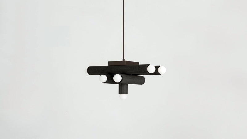 Hieroglyph Pendant - Workstead Pendants - Natural Oak - Hewn Brass + Beige Cord - HORNE