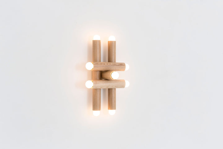 Hieroglyph Sconce - Workstead Wall Sconces - Natural Oak - Hewn Brass - HORNE