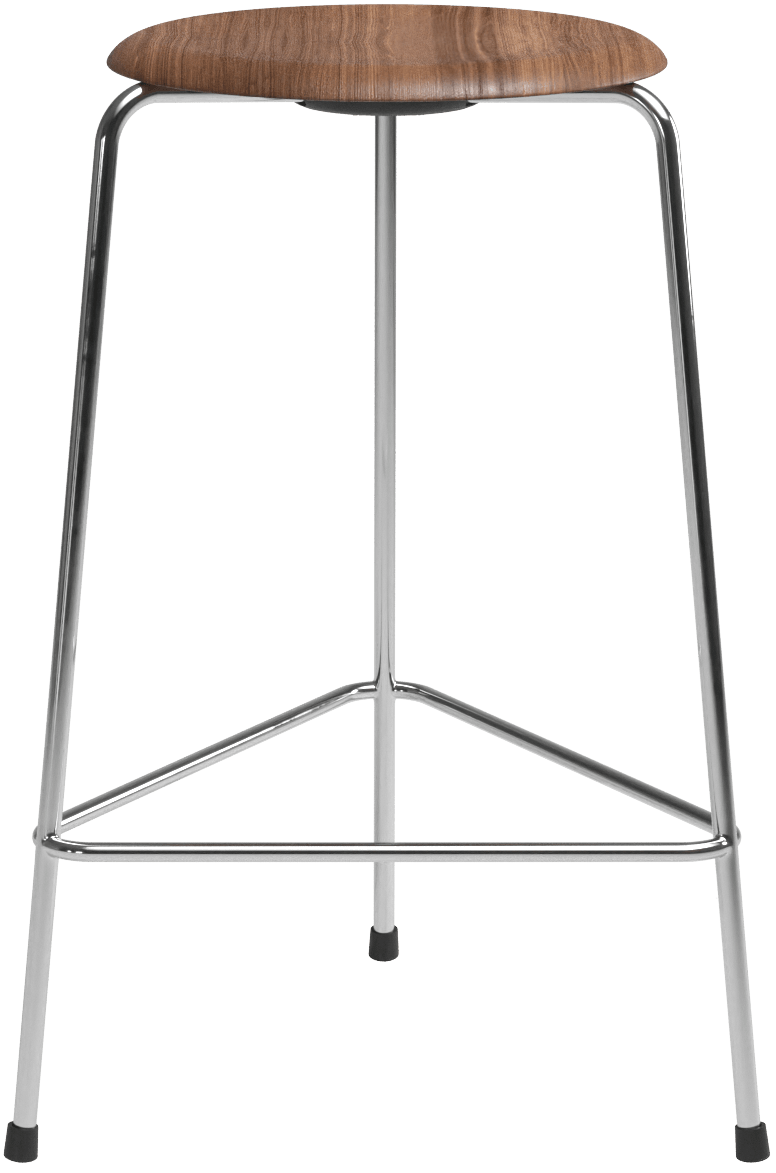 High Dot Stool - Fritz Hansen Chairs - Walnut Leather - HORNE