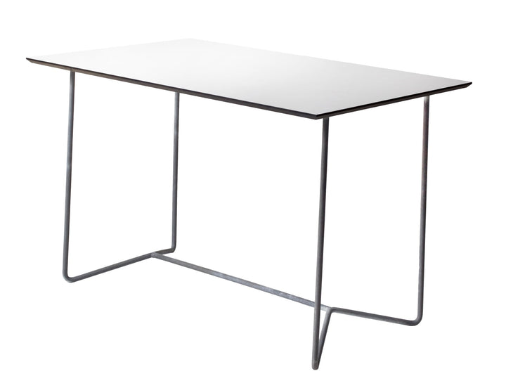 High Tech Table 110 - Grythyttan Stålmöbler - Tables - White Laminate with Hot Galvanized Base - HORNE