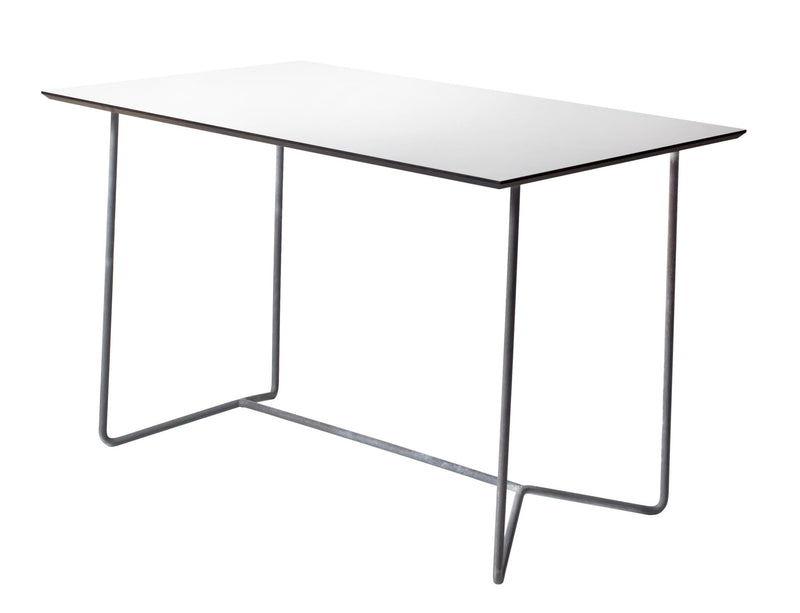 High Tech Table 110 - Grythyttan Stålmöbler - Tables - White Laminate with Hot Galvanized Base - HORNE