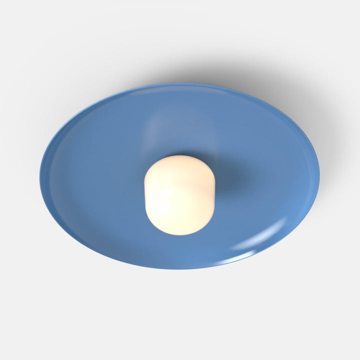 Hoist Flush Mount - Large Shade - RBW Lighting - Blue Gloss - Large Glass Diffuser - 2700K (warm white) - HORNE