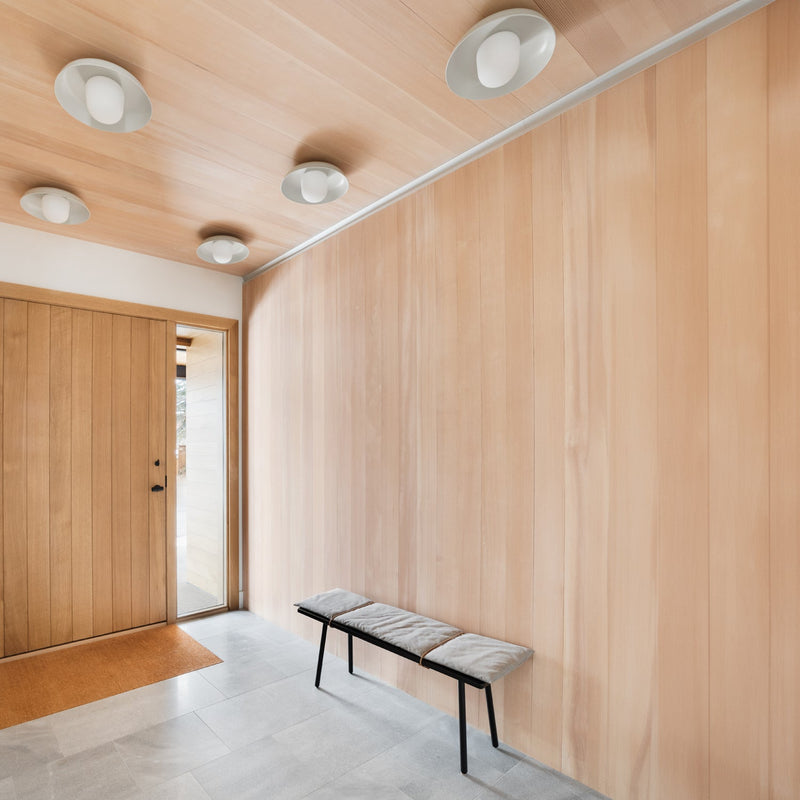 Hoist Flush Mount - Large Shade - RBW Lighting - Cream White - Small Glass Diffuser - 2700K (warm white) - HORNE