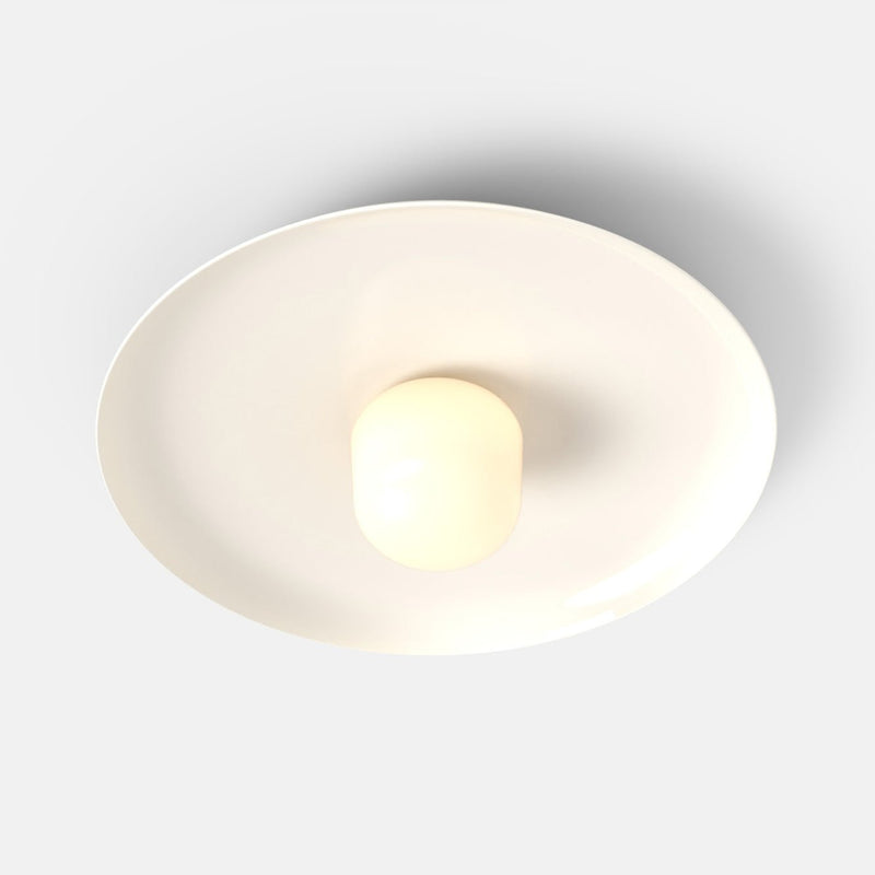 Hoist Flush Mount - Large Shade - RBW Lighting - Cream White - Small Glass Diffuser - 2700K (warm white) - HORNE