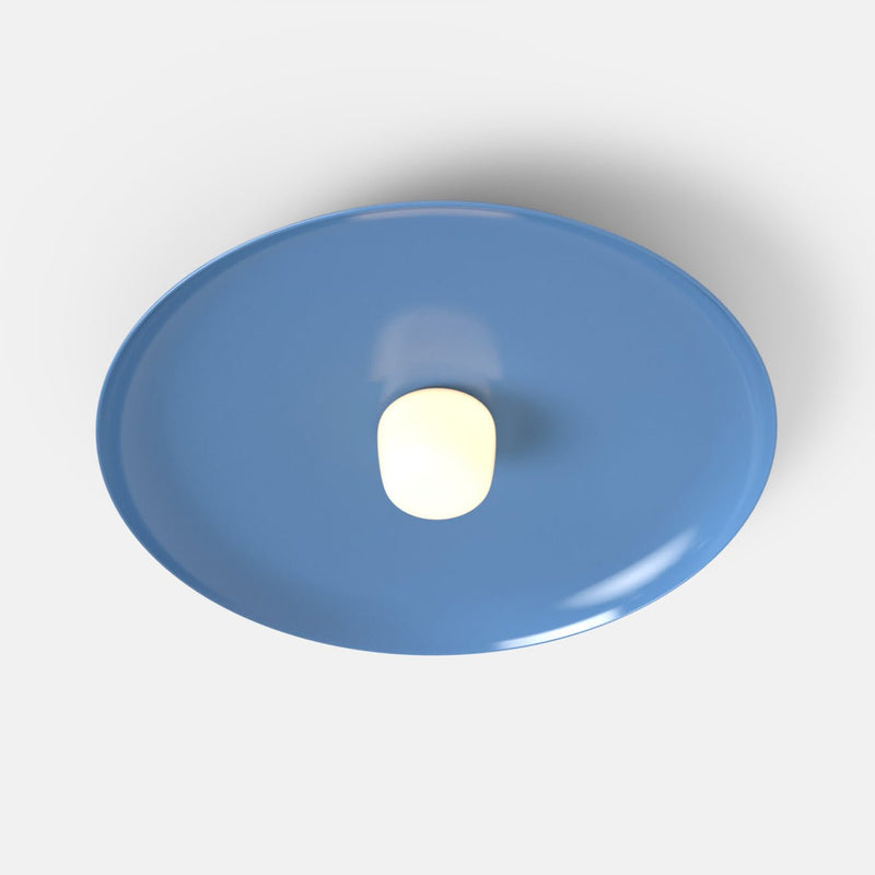 Hoist Flush Mount - Large Shade - RBW Lighting - Cream White - Small Glass Diffuser - 2700K (warm white) - HORNE