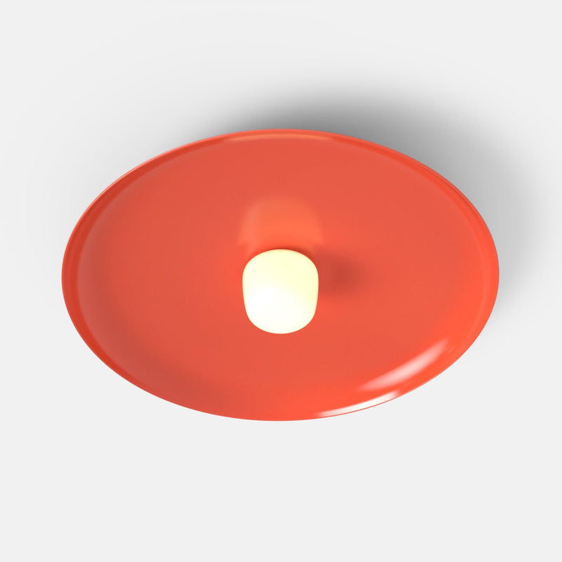 Hoist Flush Mount - Large Shade - RBW Lighting - Cream White - Small Glass Diffuser - 2700K (warm white) - HORNE