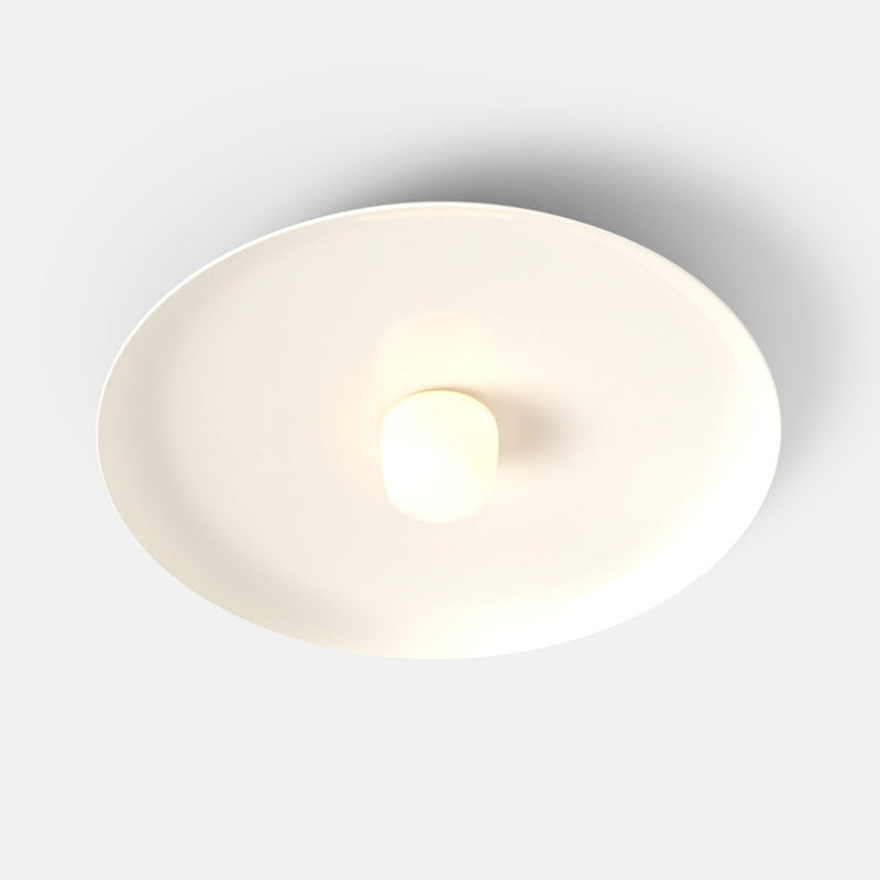 Hoist Flush Mount - Large Shade - RBW Lighting - Cream White - Small Glass Diffuser - 2700K (warm white) - HORNE