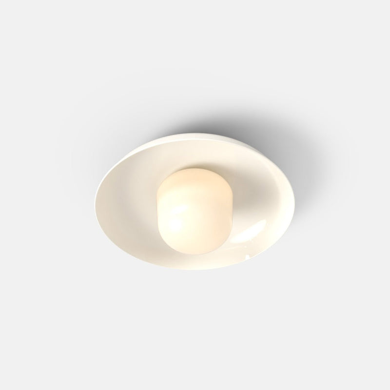 Hoist Flush Mount - Medium Shade - RBW Lighting - Cream White - Small Glass Diffuser - 2700K (warm white) - HORNE