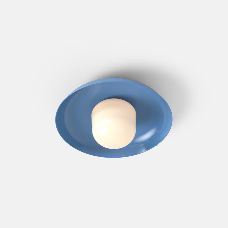 Hoist Flush Mount - Medium Shade - RBW Lighting - Cream White - Small Glass Diffuser - 2700K (warm white) - HORNE