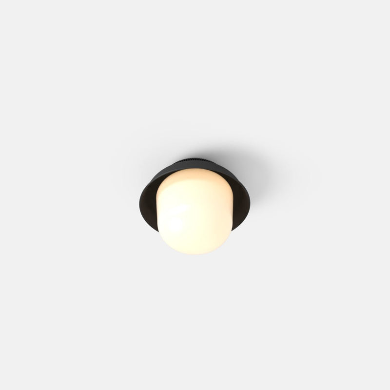 Hoist Flush Mount - Small Shade - RBW Lighting - Cream White - Small Glass Diffuser - 2700K (warm white) - HORNE