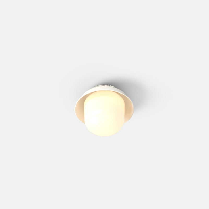 Hoist Flush Mount - Small Shade - RBW Lighting - Cream White - Small Glass Diffuser - 2700K (warm white) - HORNE