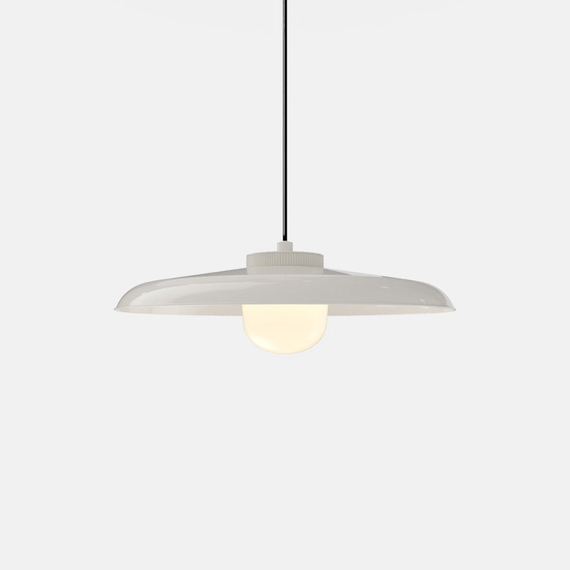 Hoist Pendant - Large Shade - RBW Lighting - Cream White - Small Glass Diffuser - 2700K (warm white) - HORNE