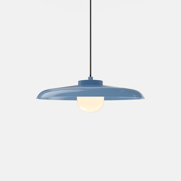 Hoist Pendant - Large Shade - RBW Lighting - Blue Gloss - Large Glass Diffuser - 2700K (warm white) - HORNE