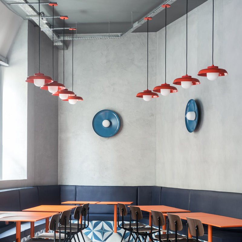 Hoist Pendant - Medium Shade - RBW Lighting - Cream White - Small Glass Diffuser - 2700K (warm white) - HORNE