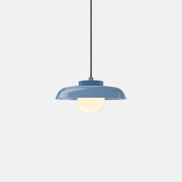 Hoist Pendant - Medium Shade - RBW Lighting - Blue Gloss - Large Glass Diffuser - 2700K (warm white) - HORNE