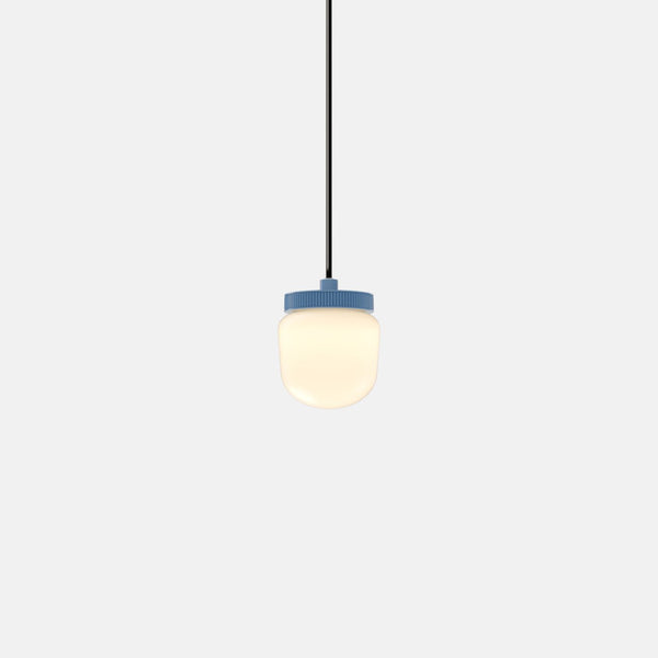 Hoist Pendant - No Shade - RBW Lighting - Blue Gloss - Large Glass Diffuser - 2700K (warm white) - HORNE