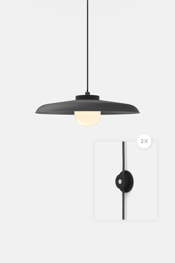 Hoist Pendant Plug - In - Large Glass Diffuser - Large Shade - RBW Lighting - Matte Black - Matte Black - 2700K (warm white) - HORNE