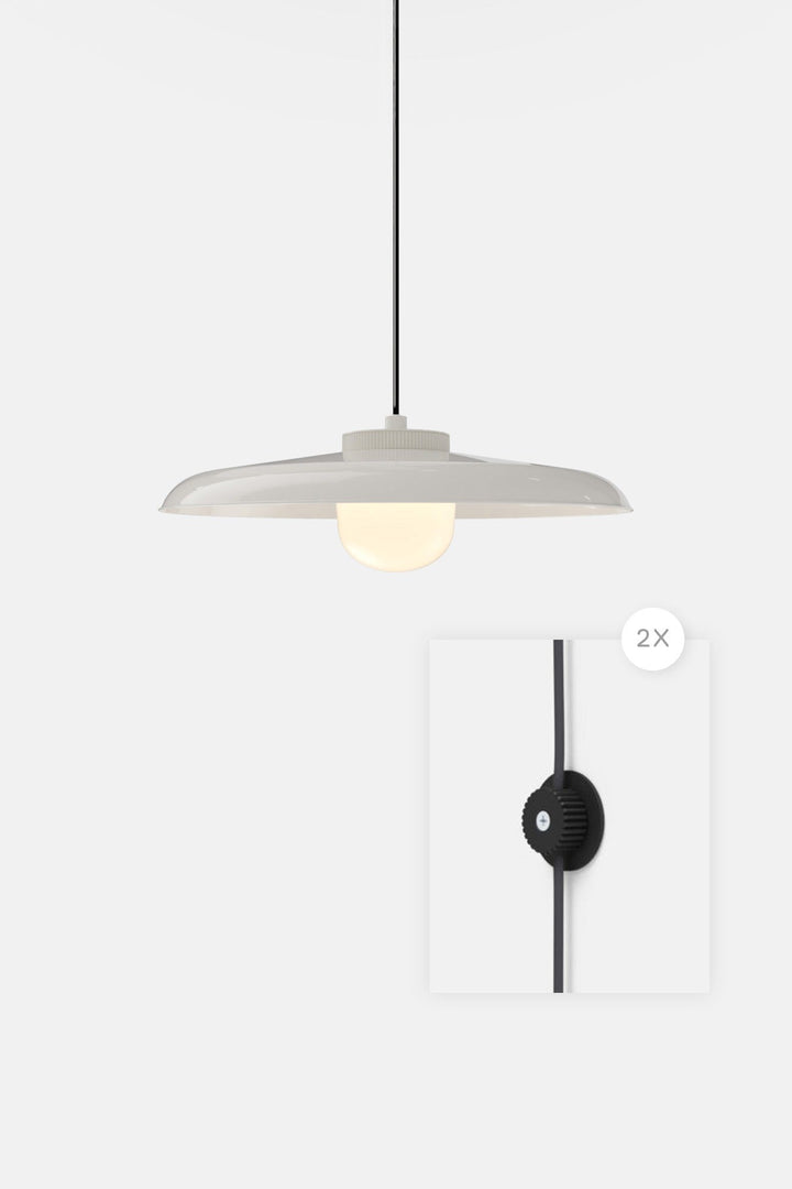 Hoist Pendant Plug - In - Large Glass Diffuser - Large Shade - RBW Lighting - Cream White - Matte Black - 2700K (warm white) - HORNE