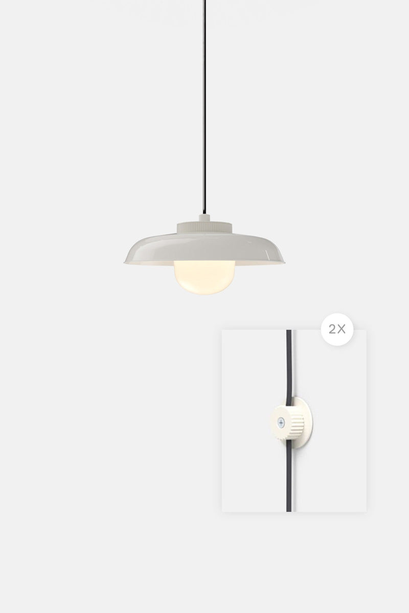 Hoist Pendant Plug - In - Large Glass Diffuser - Medium Shade - RBW Lighting - Cream White - Cream White - 2700K (warm white) - HORNE