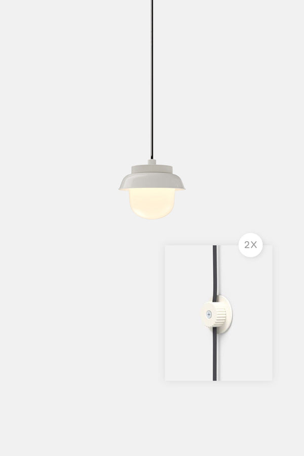 Hoist Pendant Plug - In - Large Glass Diffuser - Small Shade - RBW Lighting - Cream White - Cream White - 2700K (warm white) - HORNE
