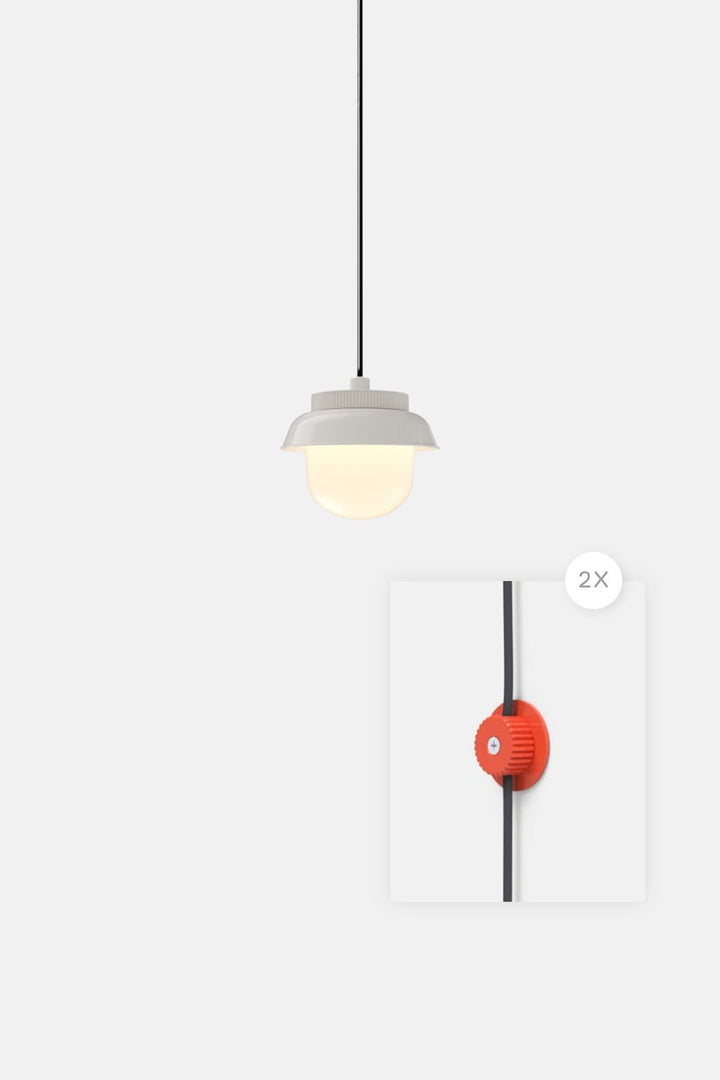 Hoist Pendant Plug - In - Large Glass Diffuser - Small Shade - RBW Lighting - Cream White - Vermilion - 2700K (warm white) - HORNE