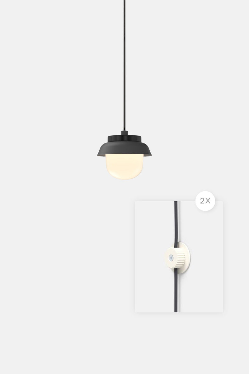Hoist Pendant Plug - In - Large Glass Diffuser - Small Shade - RBW Lighting - Cream White - Cream White - 2700K (warm white) - HORNE