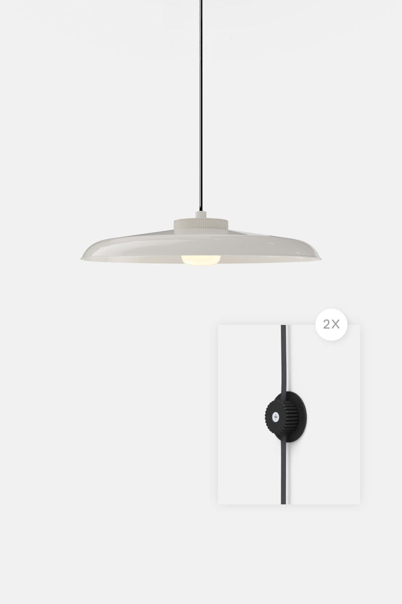 Hoist Pendant Plug - In - Small Glass Diffuser - Large Shade - RBW Lighting - Cream White - Cream White - 2700K (warm white) - HORNE