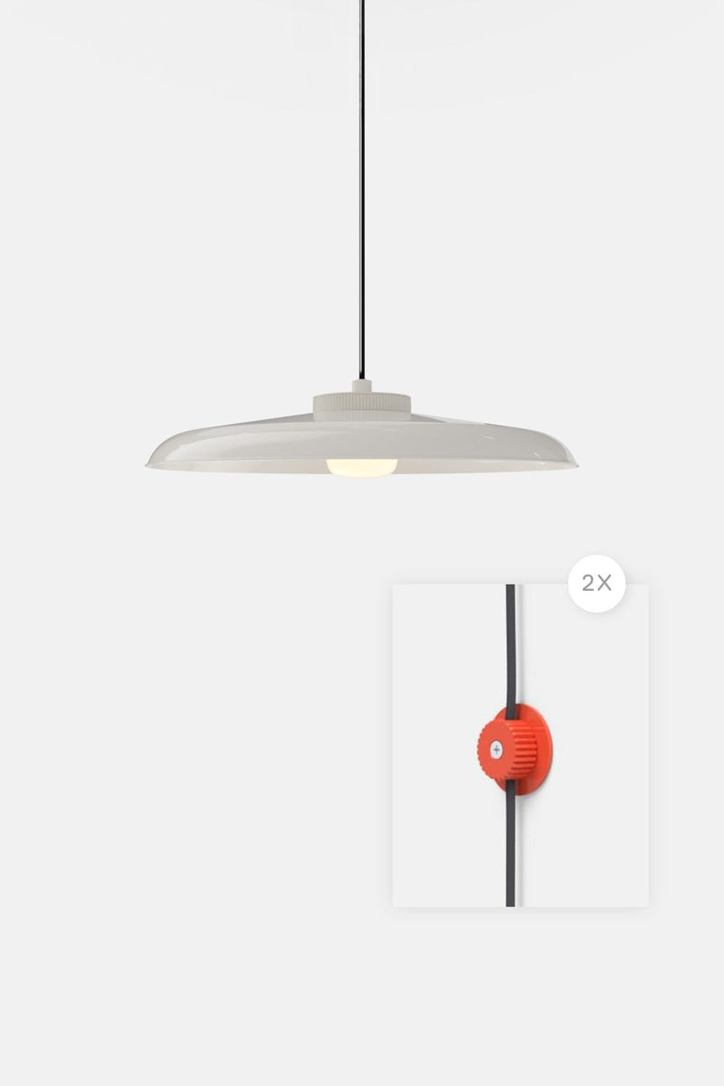 Hoist Pendant Plug - In - Small Glass Diffuser - Large Shade - RBW Lighting - Cream White - Cream White - 2700K (warm white) - HORNE