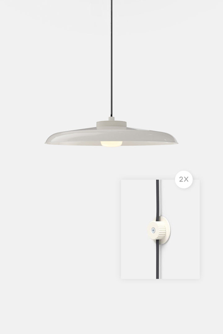 Hoist Pendant Plug - In - Small Glass Diffuser - Large Shade - RBW Lighting - Cream White - Cream White - 2700K (warm white) - HORNE