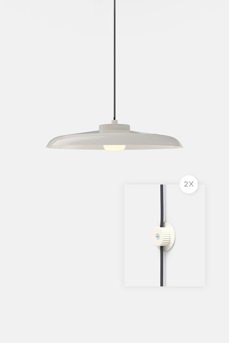 Hoist Pendant Plug - In - Small Glass Diffuser - Large Shade - RBW Lighting - Cream White - Cream White - 2700K (warm white) - HORNE