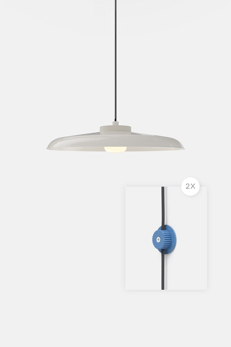Hoist Pendant Plug - In - Small Glass Diffuser - Large Shade - RBW Lighting - Cream White - Cream White - 2700K (warm white) - HORNE