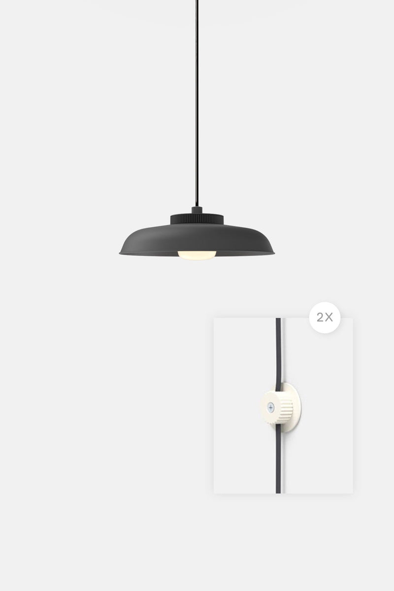 Hoist Pendant Plug - In - Small Glass Diffuser - Medium Shade - RBW Lighting - Cream White - Cream White - 2700K (warm white) - HORNE