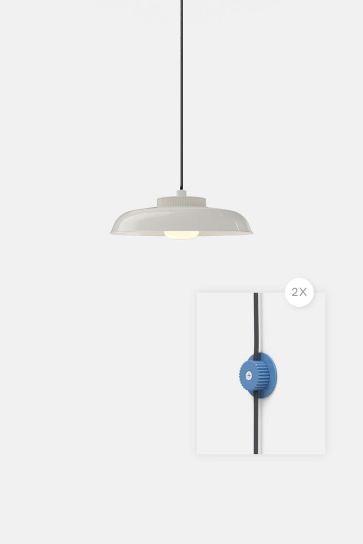 Hoist Pendant Plug - In - Small Glass Diffuser - Medium Shade - RBW Lighting - Cream White - Blue Gloss - 2700K (warm white) - HORNE