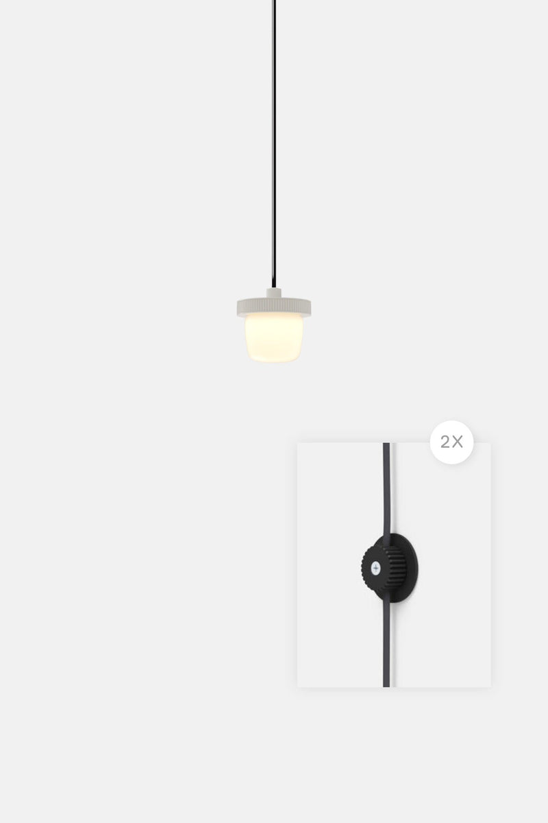 Hoist Pendant Plug - In - Small Glass Diffuser - No Shade - RBW Lighting - Cream White - Cream White - 2700K (warm white) - HORNE