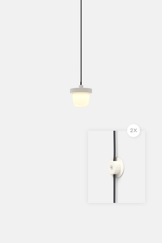 Hoist Pendant Plug - In - Small Glass Diffuser - No Shade - RBW Lighting - Cream White - Cream White - 2700K (warm white) - HORNE