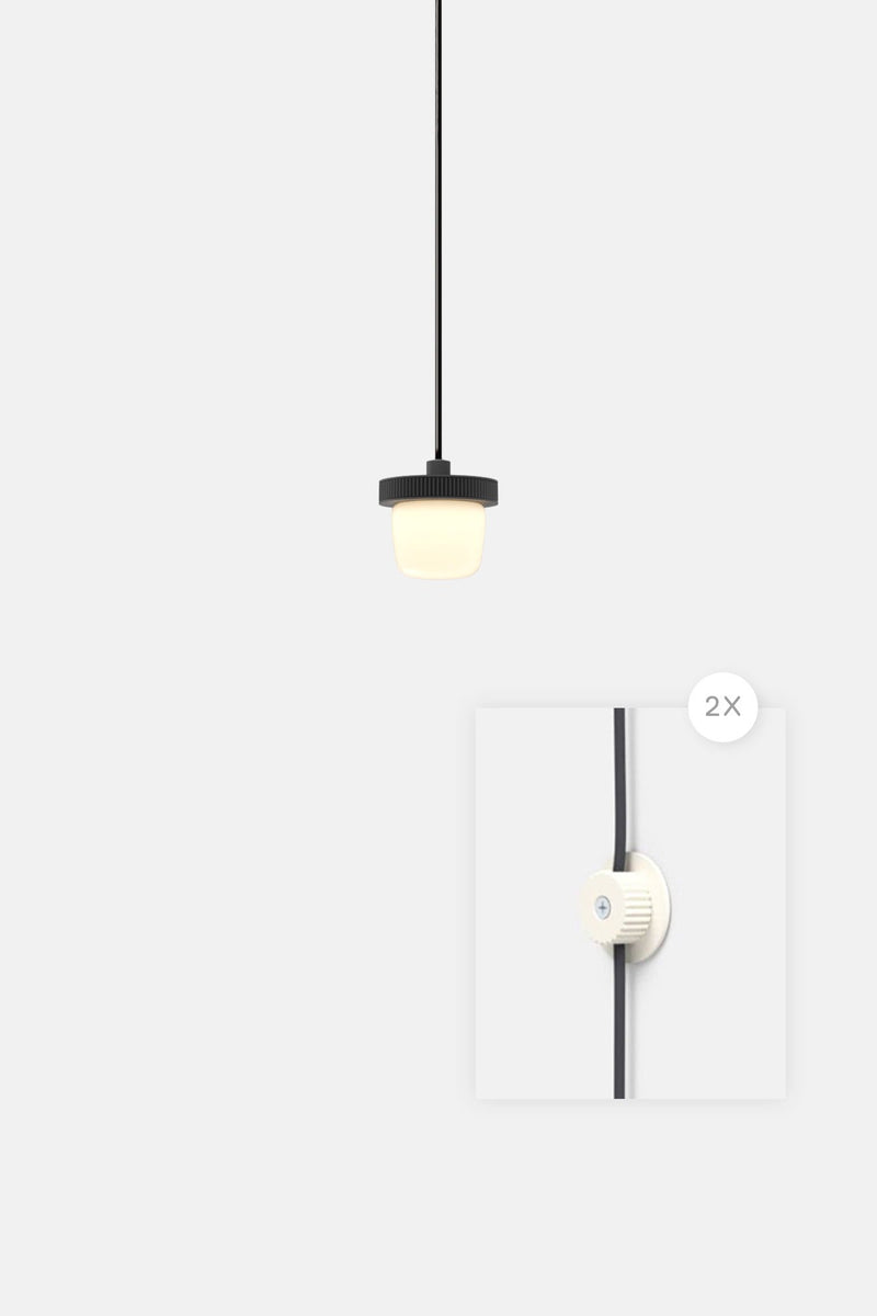Hoist Pendant Plug - In - Small Glass Diffuser - No Shade - RBW Lighting - Cream White - Cream White - 2700K (warm white) - HORNE