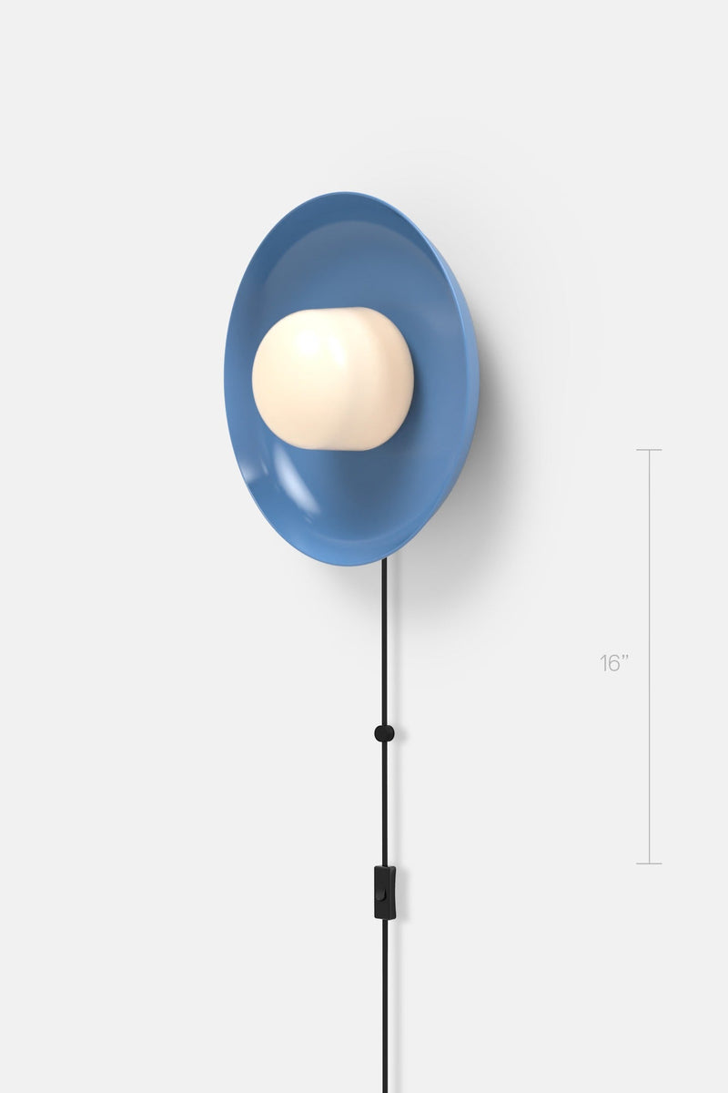 Hoist Sconce Corded - Large Glass Diffuser - Medium Shade - RBW Lighting - Cream White - Corded Plug - in (Back) / 120V Input - 2700K (warm white) - HORNE