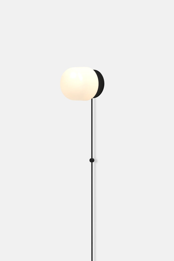Hoist Sconce Corded - Large Glass Diffuser - No Shade - RBW Lighting - Matte Black - Corded Plug - in (Back) / 120V Input - 3000K (soft white) - HORNE
