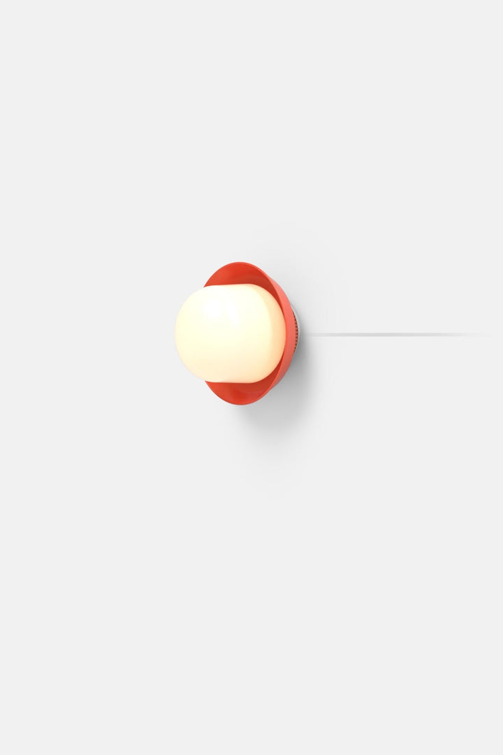 Hoist Sconce Corded - Large Glass Diffuser - Small Shade - RBW Lighting - Vermilion - Corded Plug - in (Back) / 120V Input - 2700K (warm white) - HORNE
