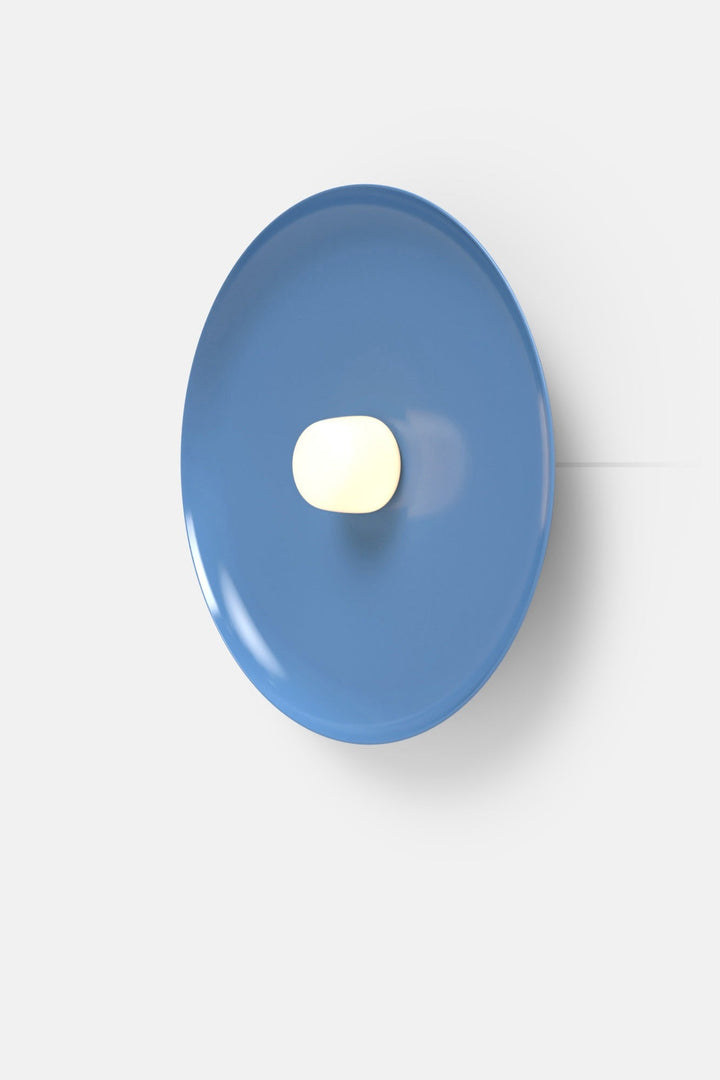 Hoist Sconce Corded - Small Glass Diffuser - Large Shade - RBW Lighting - Blue Gloss - Corded Plug - in (Back) / 120V Input - 2700K (warm white) - HORNE