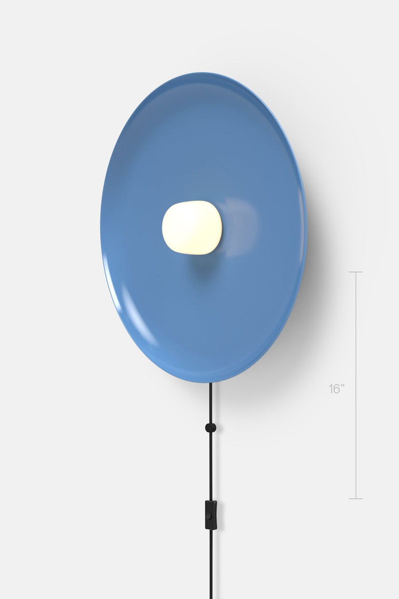 Hoist Sconce Corded - Small Glass Diffuser - Large Shade - RBW Lighting - Cream White - Corded Plug - in (Back) / 120V Input - 2700K (warm white) - HORNE