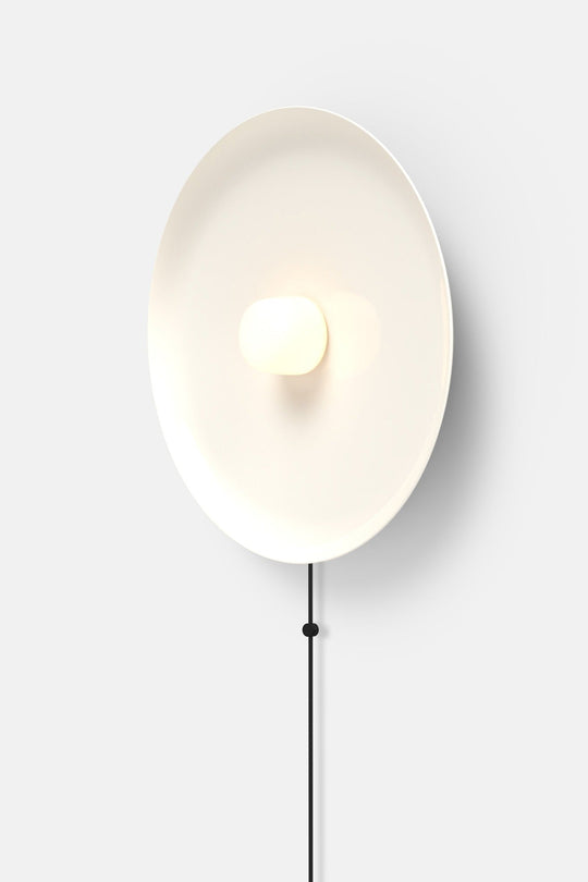 Hoist Sconce Corded - Small Glass Diffuser - Large Shade - RBW Lighting - Cream White - Corded Plug - in (Back) / 120V Input - 3000K (soft white) - HORNE