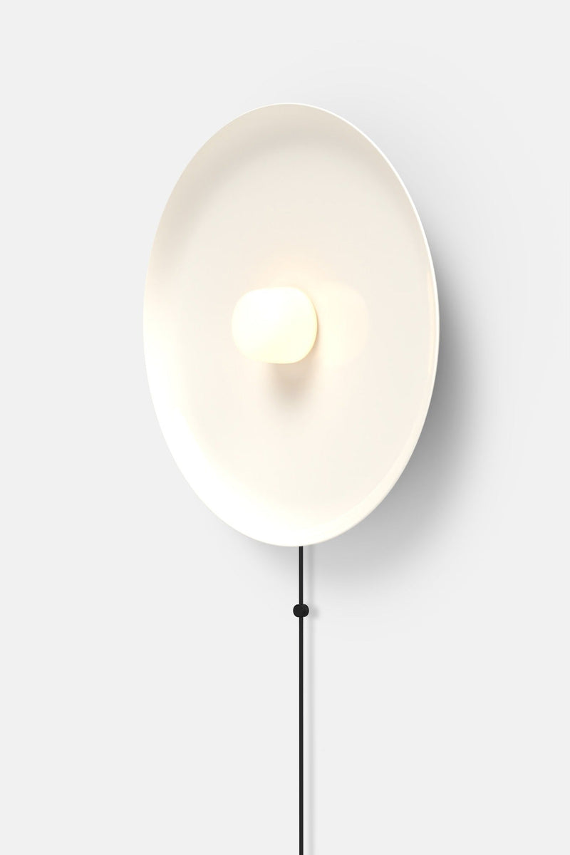 Hoist Sconce Corded - Small Glass Diffuser - Large Shade - RBW Lighting - Cream White - Corded Plug - in (Back) / 120V Input - 2700K (warm white) - HORNE