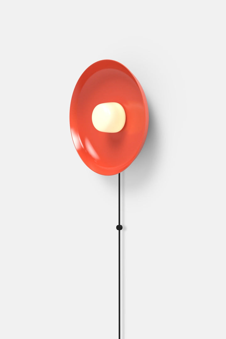 Hoist Sconce Corded - Small Glass Diffuser - Medium Shade - RBW Lighting - Vermilion - Corded Plug - in (Back) / 120V Input - 3000K (soft white) - HORNE