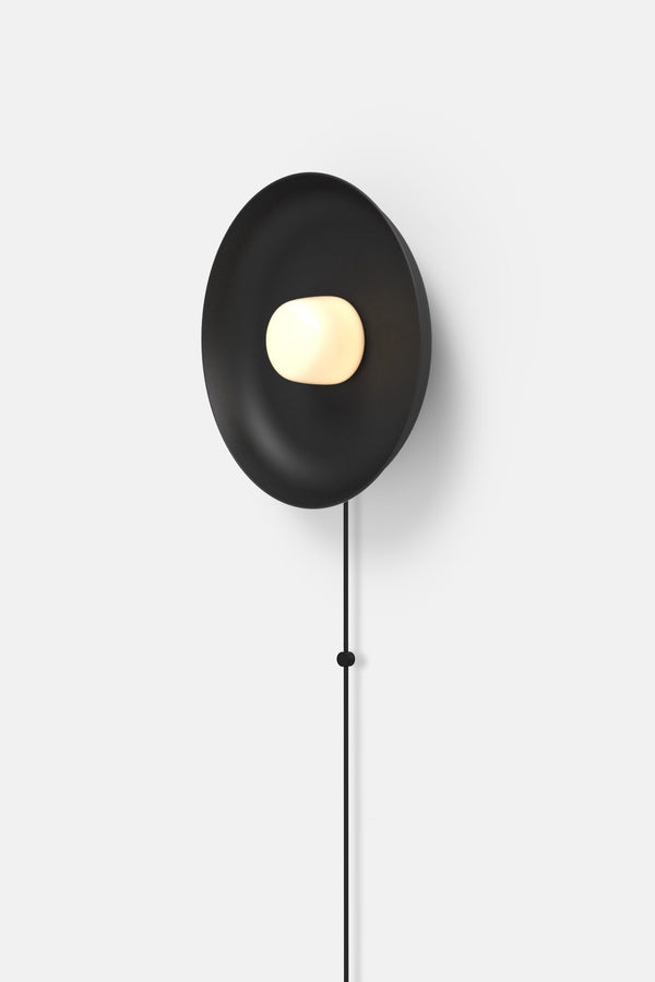 Hoist Sconce Corded - Small Glass Diffuser - Medium Shade - RBW Lighting - Matte Black - Corded Plug - in (Back) / 120V Input - 3000K (soft white) - HORNE