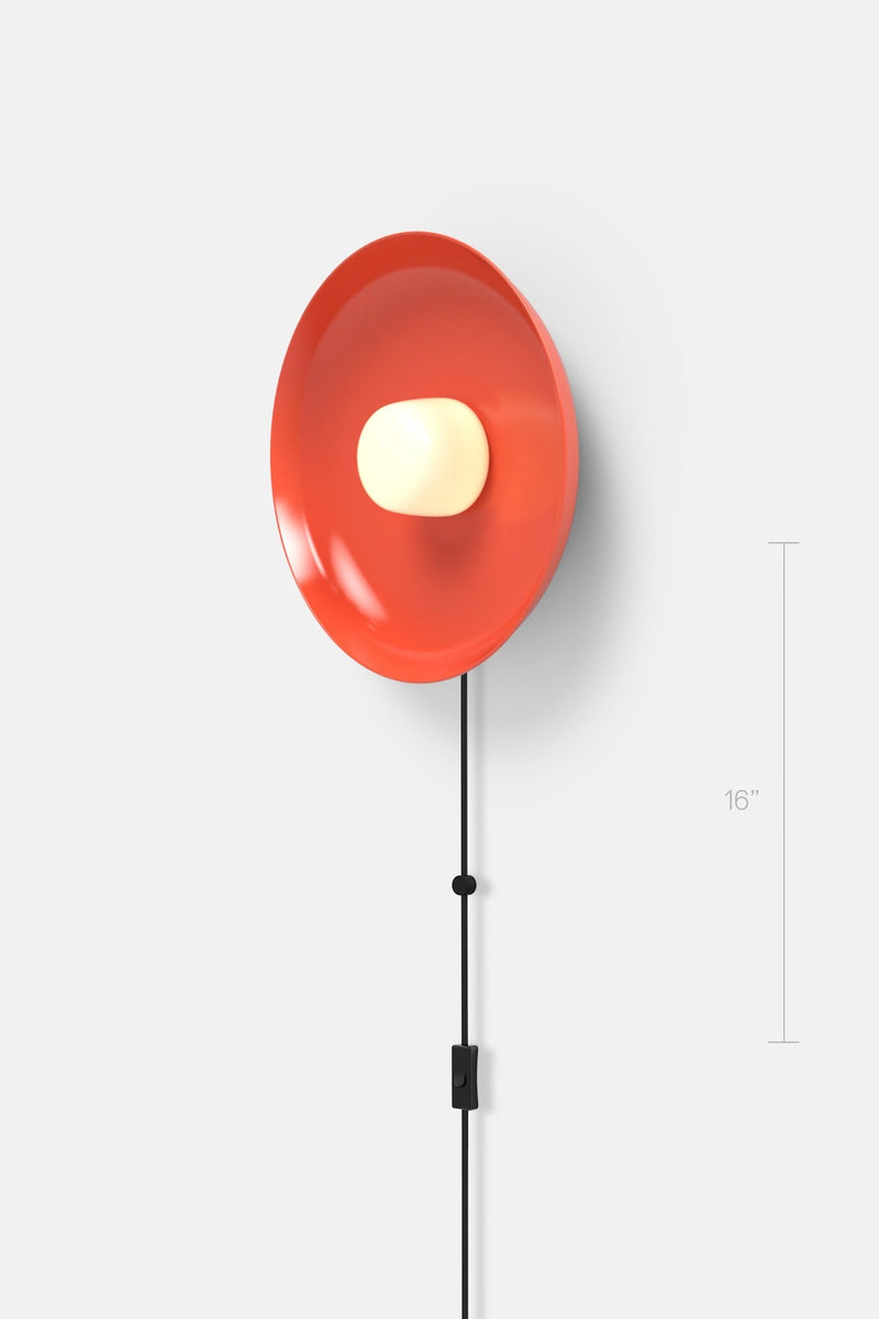 Hoist Sconce Corded - Small Glass Diffuser - Medium Shade - RBW Lighting - Cream White - Corded Plug - in (Back) / 120V Input - 2700K (warm white) - HORNE