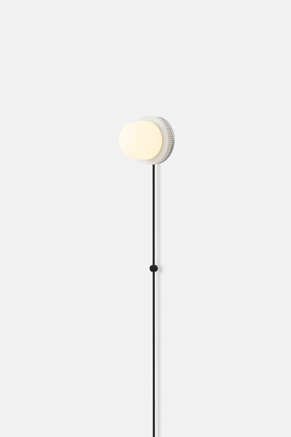 Hoist Sconce Corded - Small Glass Diffuser - No Shade - RBW Lighting - Cream White - Corded Plug - in (Bottom) / 120V Input - 2700K (warm white) - HORNE